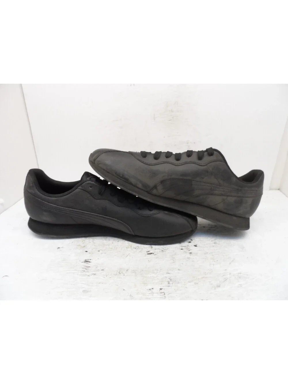 Puma Men's Turin II Athletic Casual Sneakers 36696202 Black Leather Size 13M